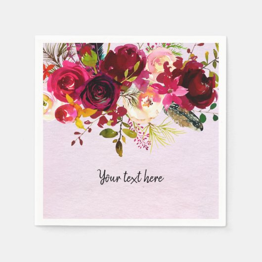 花の花束 スタンダードカクテルナプキン (正面)