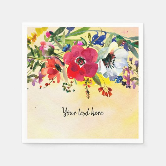 花の花束 スタンダードカクテルナプキン (正面)