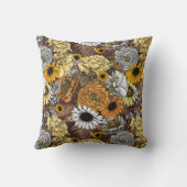 花の花束 – バラ、牡丹、デイジーはfe クッション (裏面)