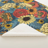 花の花束 – バラ、牡丹、デイジーはfe シェルパブランケット (3/4)