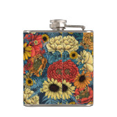 花の花束 – バラ、牡丹、デイジーはfe フラスク (裏面)