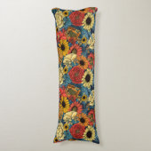 花の花束 – バラ、牡丹、デイジーはfe ボディピロー (正面縦)