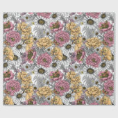 花の花束 – バラ、牡丹、デイジーはfe ラッピングペーパー (フラット)