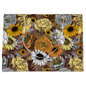 花の花束 – バラ、牡丹、デイジーはfe ラージペーパーバッグ (正面)