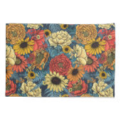 花の花束 – バラ、牡丹、デイジーはfe 枕カバー (裏面-左)