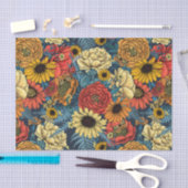 花の花束 – バラ、牡丹、デイジーはfe 薄葉紙 (クラフト)