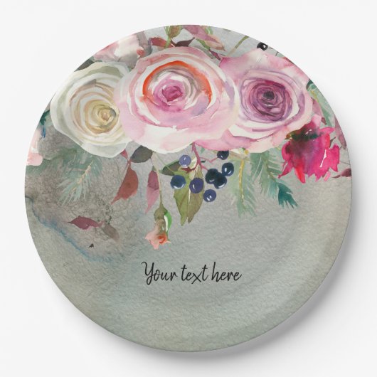 花の花束 ペーパープレート (正面)
