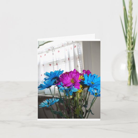花の花束、単なる言葉ありがとう サンキューカード (正面)