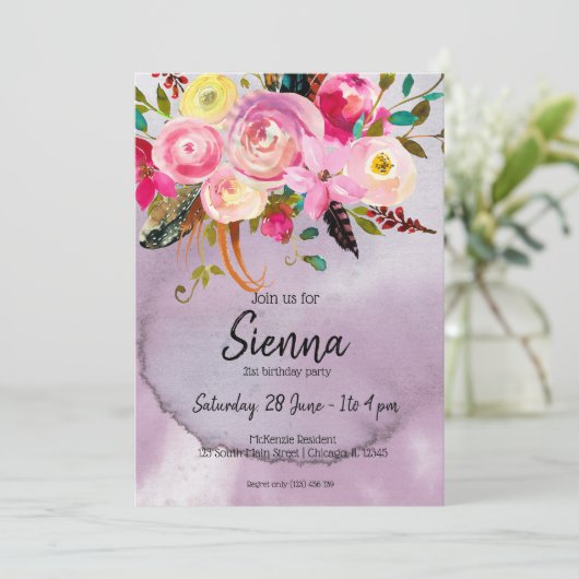 花の花束 招待状 (スタンド正面)