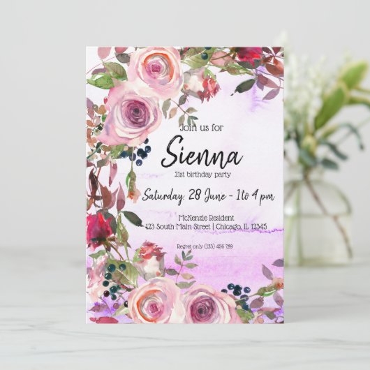 花の花束 招待状 (スタンド正面)