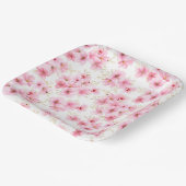 花の花柄プリント ペーパープレート (傾斜あり)