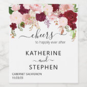 花の花歓声ウェディングブラッシュブルゴーニュ ワインラベル (シングルラベル)