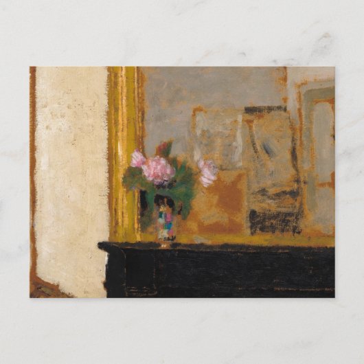 花の花瓶のマントルピース, 1900 by Vuillard ポストカード (正面)
