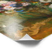 花の花瓶の横に座っている女性を消す フォトプリント (角)