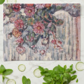 花の花瓶，ジニアスbyモーリス・プレンダーガスト キッチンタオル (折り畳み)