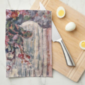 花の花瓶，ジニアスbyモーリス・プレンダーガスト キッチンタオル (四つ折り)