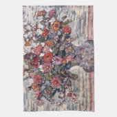 花の花瓶，ジニアスbyモーリス・プレンダーガスト キッチンタオル (縦)