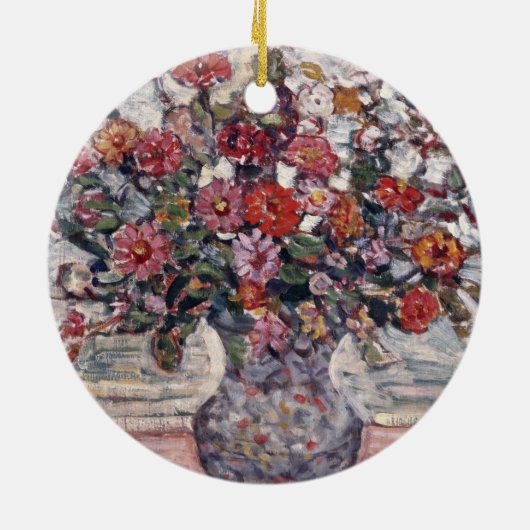 花の花瓶,ジニアスbyモーリス・プレンダーガスト セラミックオーナメント (裏面)