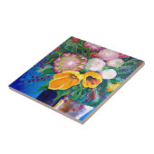 花の花瓶 – プロテア、チューリップとバラ タイル (側面)