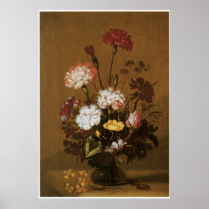 花の花瓶(茶) ポスター