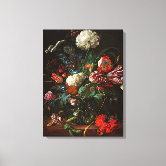 花の花瓶, 1660 by Jan Davidsz de Heem キャンバスプリント (正面)