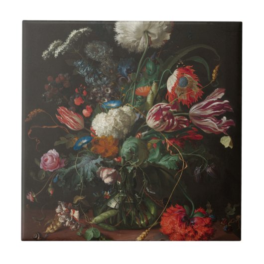 花の花瓶 – Jan Davidsz. de Heem タイル (正面)