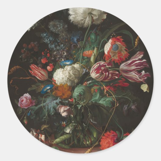 花の花瓶 – Jan Davidsz. de Heem ラウンドシール (正面)