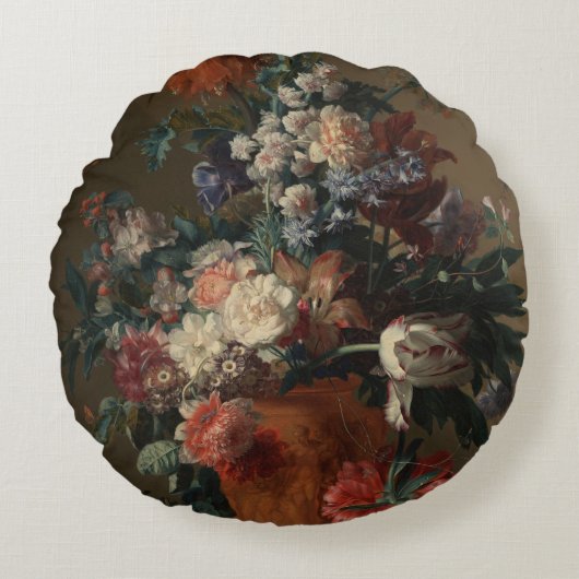 花の花瓶 – Jan van Huysum ラウンドクッション (正面)