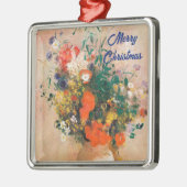 花の花瓶byレドン・メリークリスマス メタルオーナメント (左)