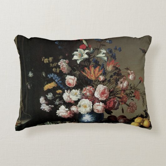 花の花瓶by a Window, Balthasar van der Ast アクセントクッション (正面)