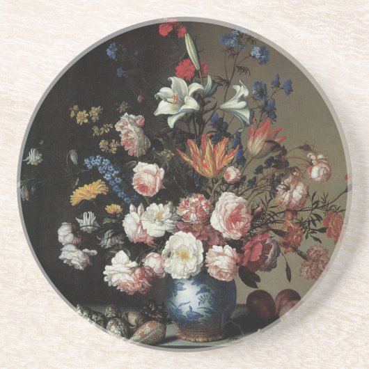 花の花瓶by a Window, Balthasar van der Ast コースター (正面)