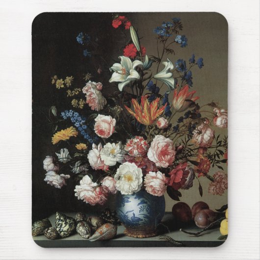 花の花瓶by a Window, Balthasar van der Ast マウスパッド (正面)