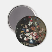 花の花瓶by a Window, Balthasar van der Ast マグネット (正面/裏面)