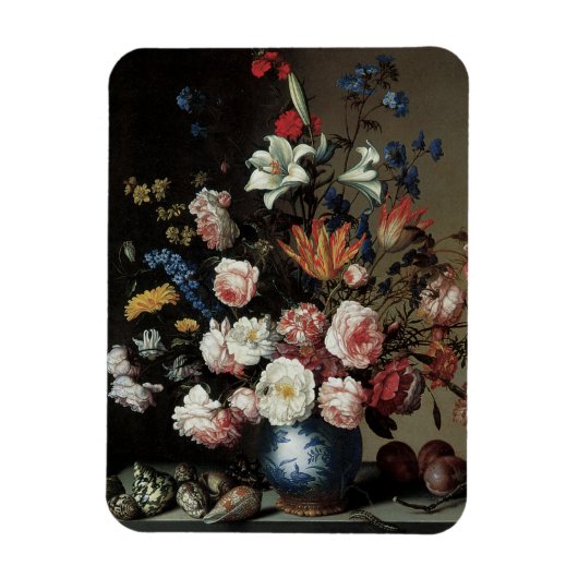 花の花瓶by a Window, Balthasar van der Ast マグネット (縦)
