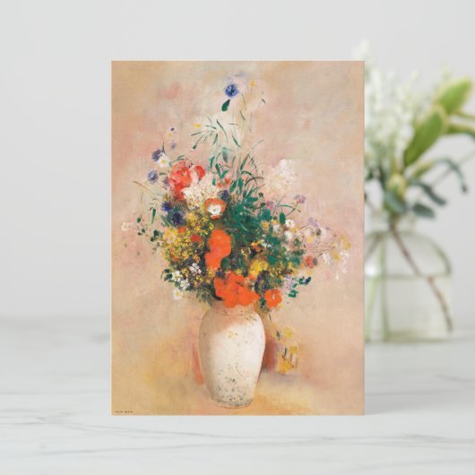 花の花瓶by Redon Post-Impressionist カード (スタンド正面)