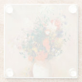 花の花瓶by Redon Post-Impressionist ガラスコースター (裏面)