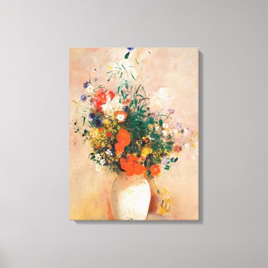 花の花瓶by Redon Post-Impressionist キャンバスプリント (正面)