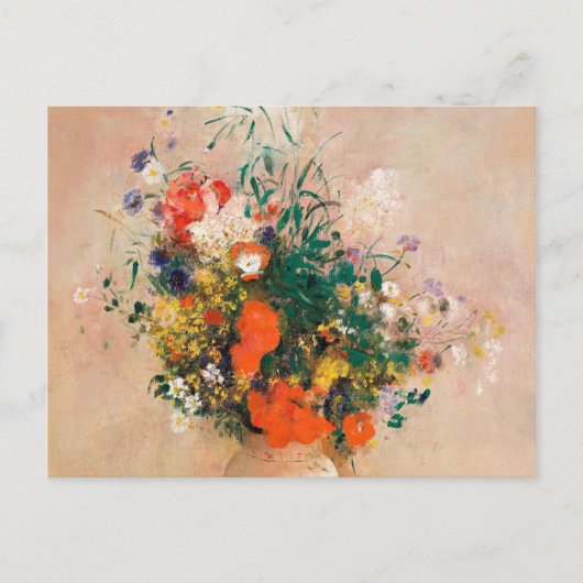 花の花瓶by Redon Post-Impressionist ポストカード (正面)