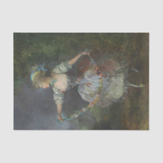 花の花輪を持つ女の子の踊りby Schall 薄葉紙 (正面)