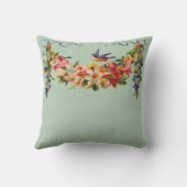 花の花輪を持つ青鳥 クッション (裏面)