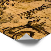 花の花輪を飾った白い馬　 ポスター (角)