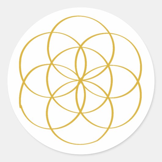 花の花 – クラシックラウンドステッカー ラウンドシール (正面)