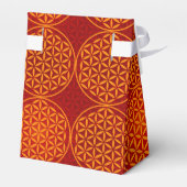 花の花 – スタンプ模様 – オレンジ色 フェイバーボックス (裏面サイド)