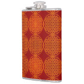 花の花 – スタンプ模様 – オレンジ色 フラスク (左)