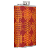 花の花 – スタンプ模様 – オレンジ色 フラスク (右)