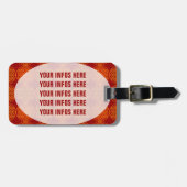 花の花 – スタンプ模様 – オレンジ色 ラゲッジタグ (正面横)