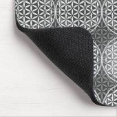 花の花 – スタンプ模様 – 灰色 マウスパッド (コーナー)