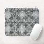 花の花 – スタンプ模様 – 灰色 マウスパッド (マウス)