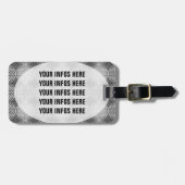 花の花 – スタンプ模様 – 灰色 ラゲッジタグ (正面横)