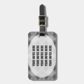 花の花 – スタンプ模様 – 灰色 ラゲッジタグ (正面縦)